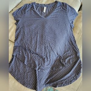 Printed V Neck Boyfriend Nursing Tee